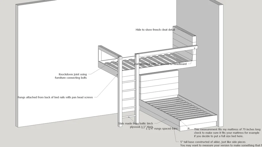 Floating Loft Bed 3D Warehouse