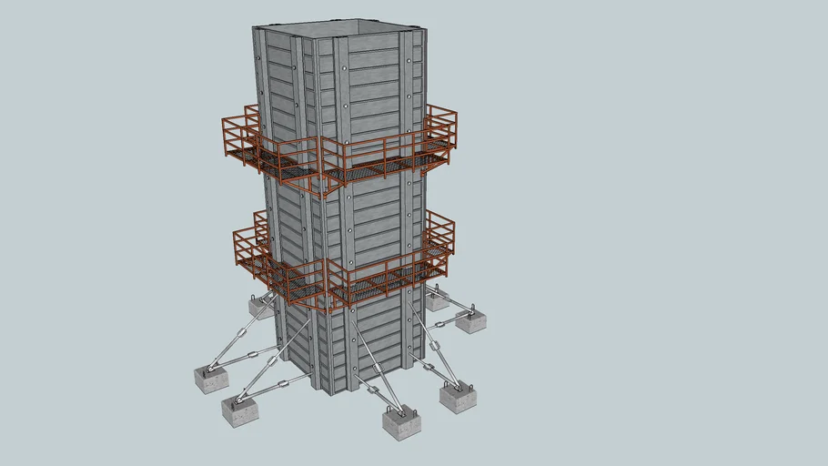 Bridge pillar in construction 3D Warehouse