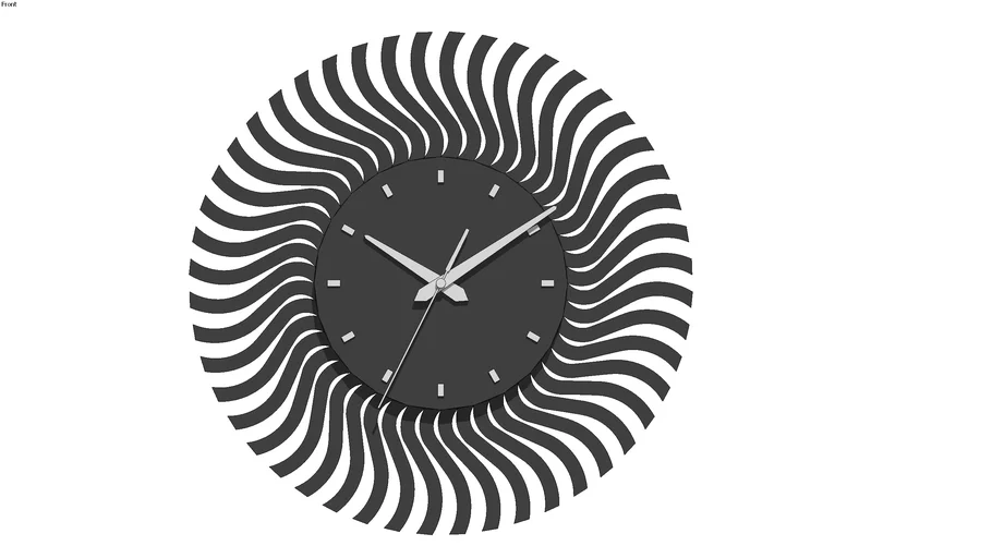 BLACK WOOD WALL CLOCK 3D Warehouse