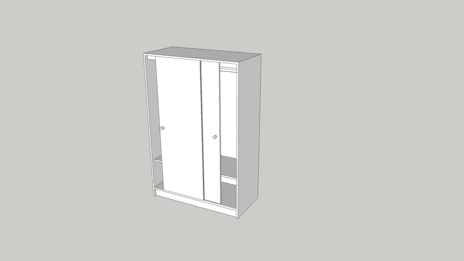 IKEA KLEPPSTAD Wardrobe With Sliding Doors Open 3D Warehouse