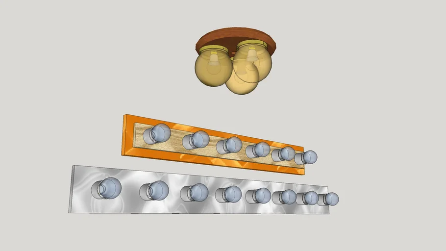 Bathroom Lights, 2 Dressing 1 Ceiling | 3D Warehouse