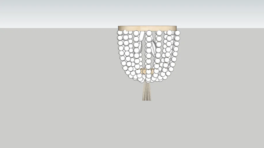 Wooden Bead and Tassel Ceiling Lamp