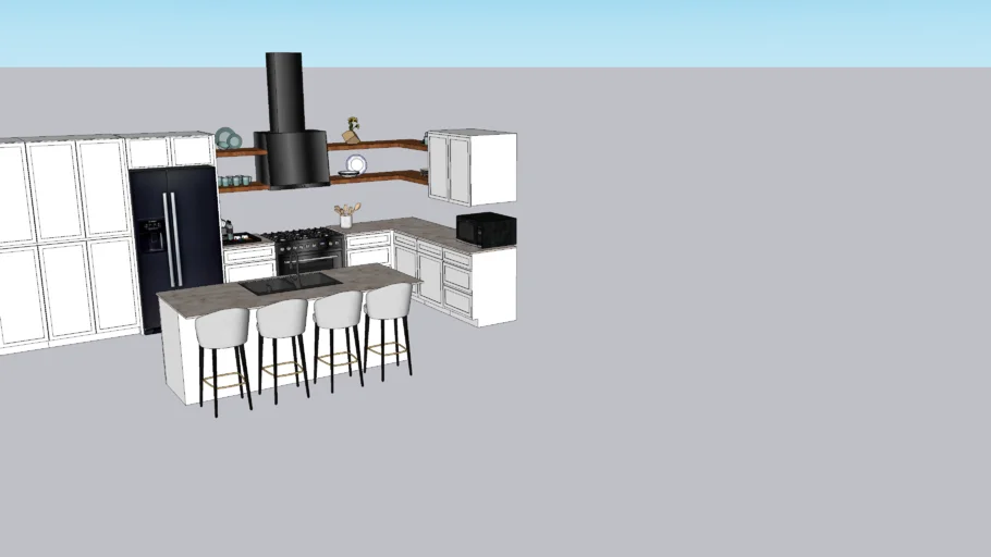 Open consept L kitchen | 3D Warehouse