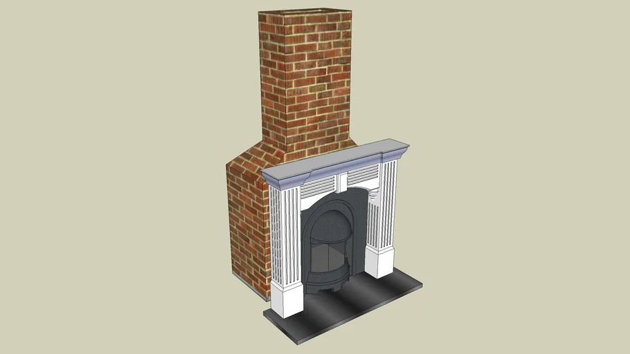 Classical Fluted Fireplace 3d Warehouse