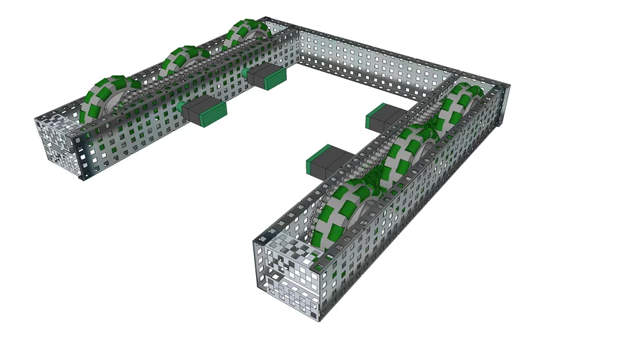Vex 6 Wheel, 4 Motor Chain Drive Chassis 3D Warehouse