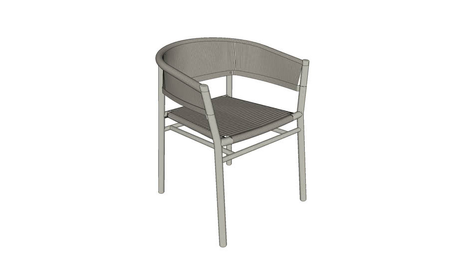 Ethimo Kilt Dining Armchair Teak & Rope 3D Warehouse