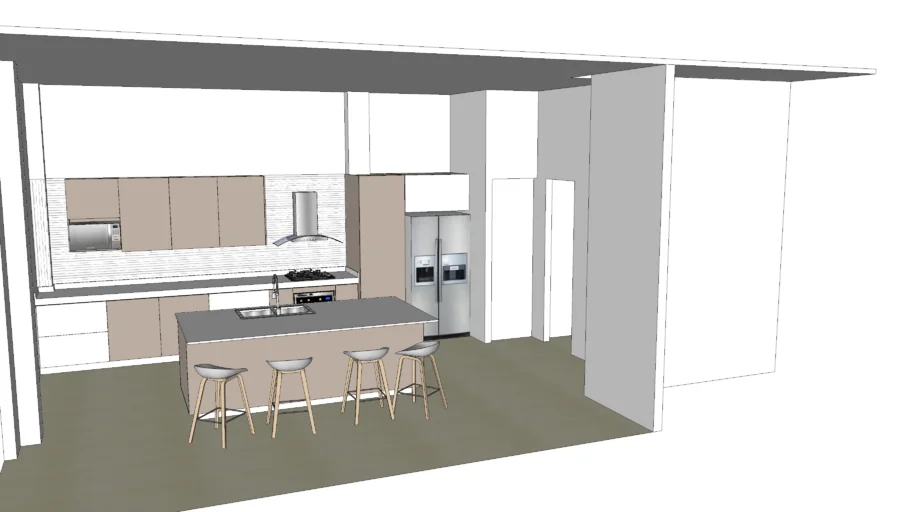 COCINA LINEAL CON ISLA