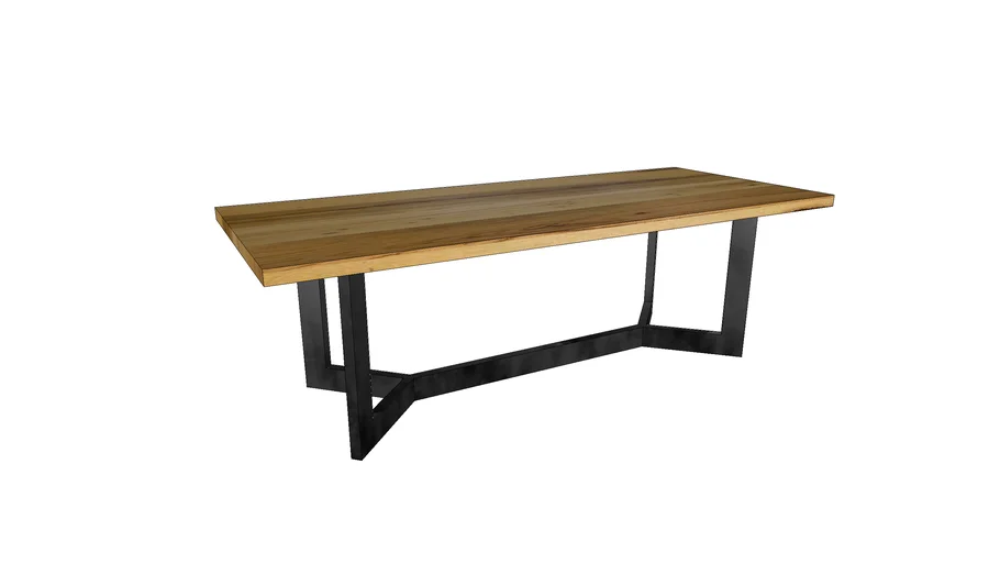 Table KHALEESI en bois de grange naturel - pieds Y 10x4 | 3D Warehouse
