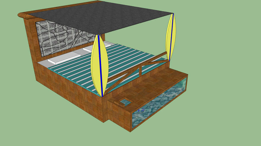Surfer Style Bed with Fish Tank