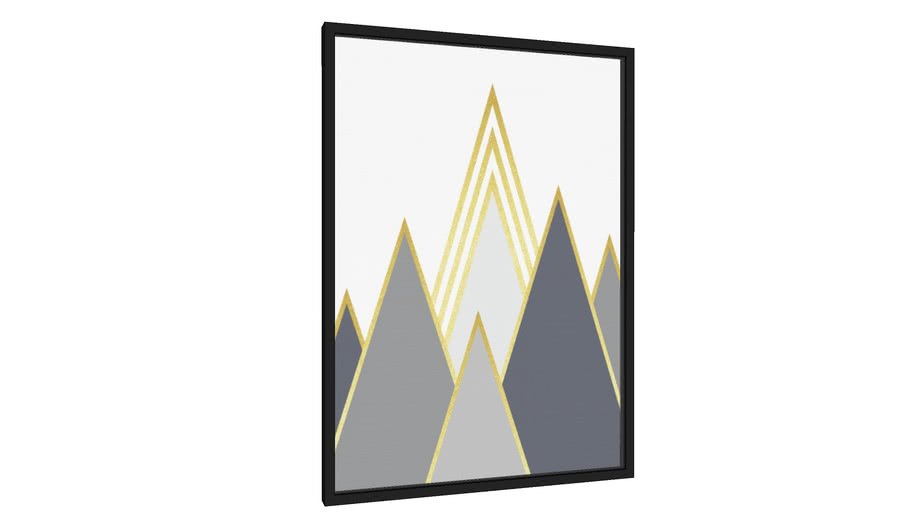 Quadro Montanha cinza e ouro - Galeria9, por Vitor Costa