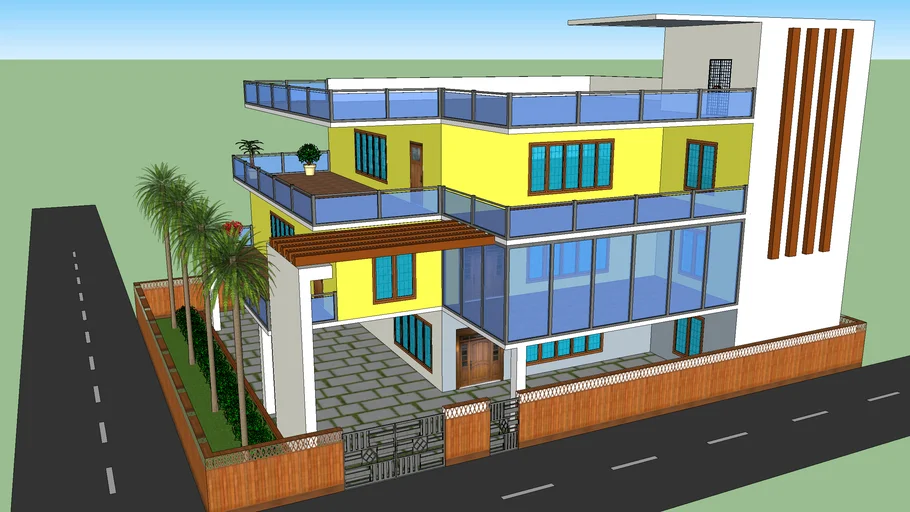 Modern house elevation | 3D Warehouse