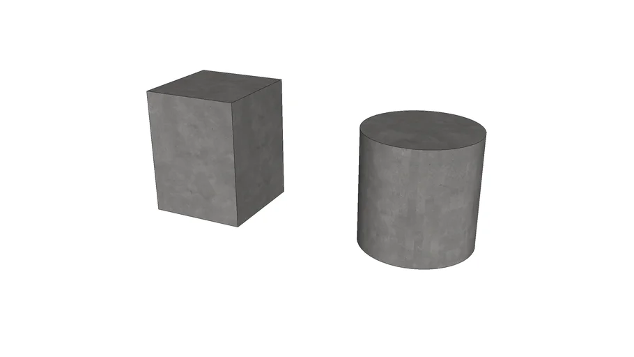 RH Concrete Side Tables 3D Warehouse