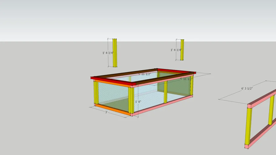 raised bed 6'x3' | 3D Warehouse