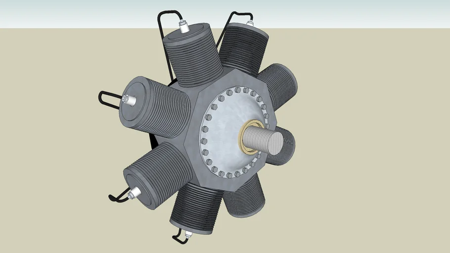 8 Cylinder Radial Engine | 3D Warehouse