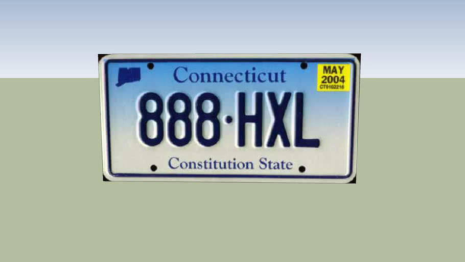 Connecticut Licence Plate 3D Warehouse
