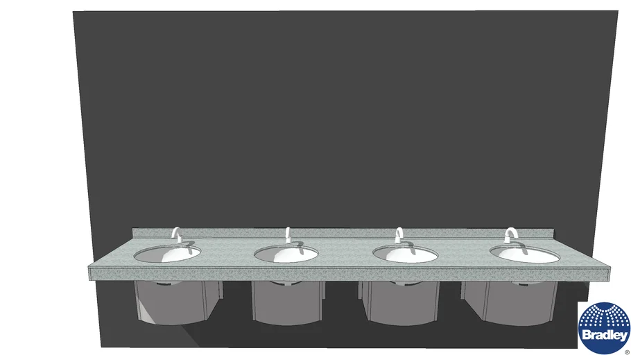 ADA Sink OmniDeck Four Bowls Standard Height 3D Warehouse