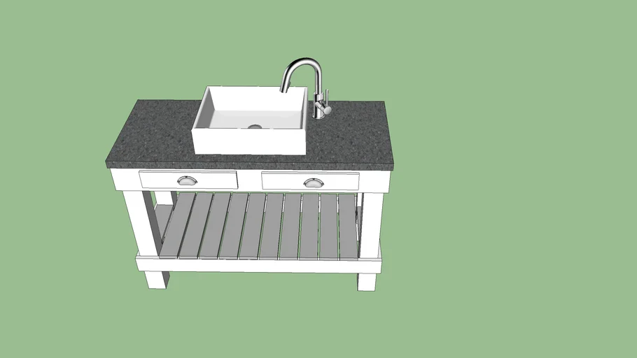 Rustic Bathroom Vanity 3D Warehouse