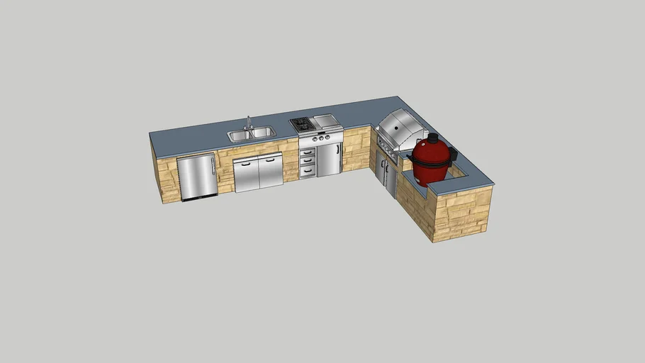 Outdoor Kitchen L Shape 3d Warehouse