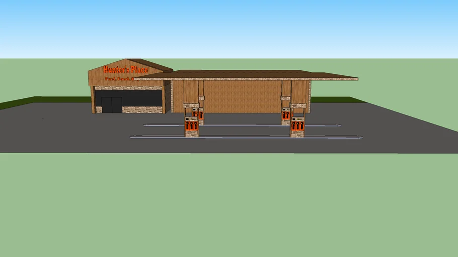 Gas station with service station