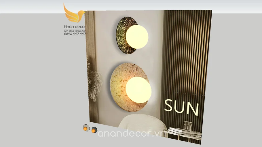 Đèn tường mặt trời SUN - 3D Warehouse