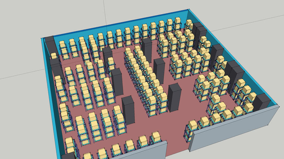 Warehouse with 3-story racks | 3D Warehouse