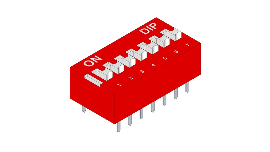 7 Position DIP Switch SCALE 10X