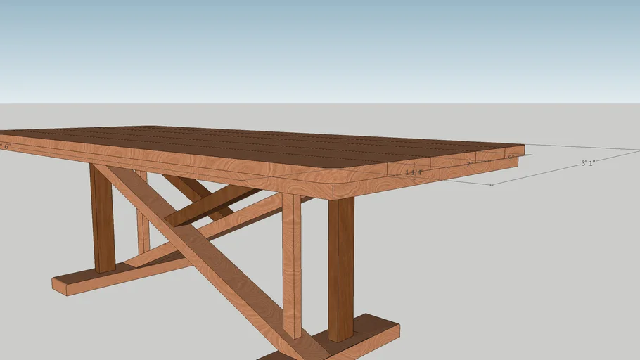 X Support Dining Table | 3D Warehouse