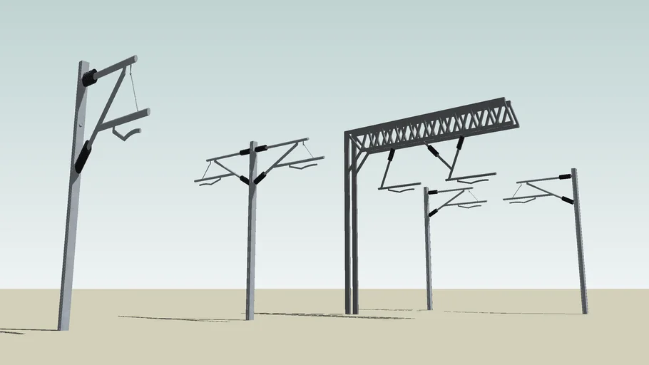 British Rail Overhead Power Lines 3D Warehouse