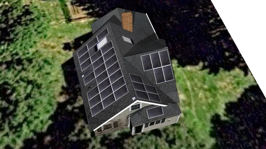 Lincoln Solar House Flat Roof PV Panels | 3D Warehouse