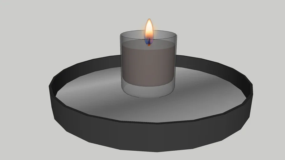 Candle on tray