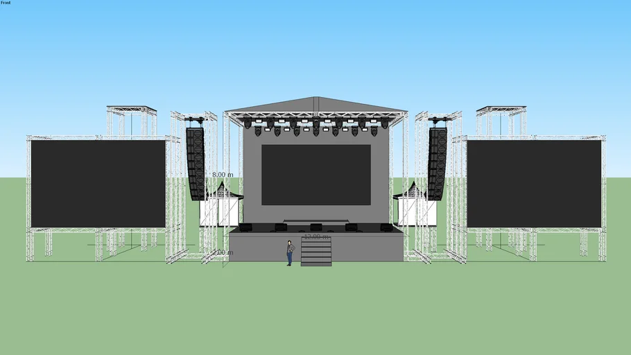 STAGE RIGGING FOR CONCERT WITH FIREWORKS | 3D Warehouse