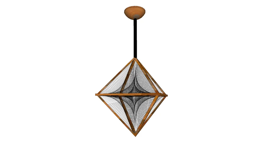 wooden Chandelier with hyperbolic threading