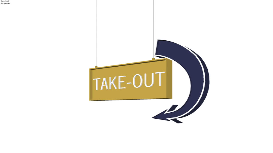 Vintage Neon Take-out Sign | 3D Warehouse