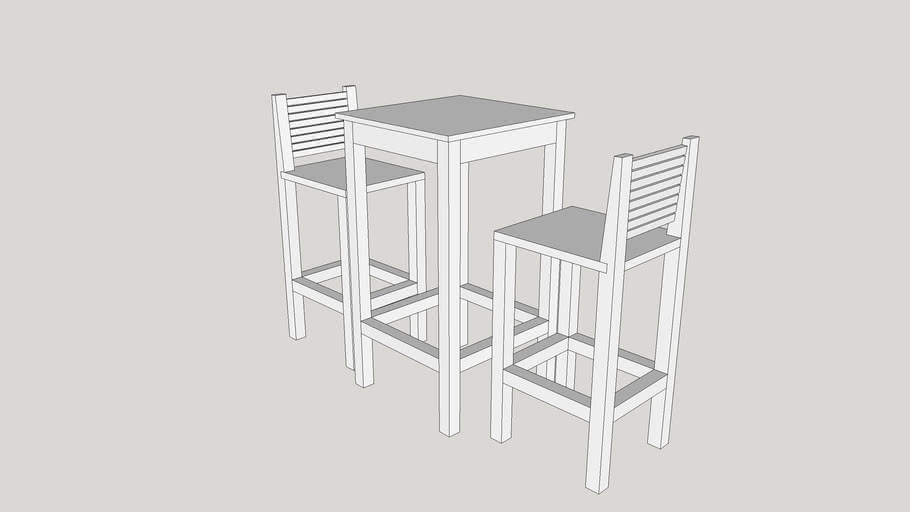 bar stools and table 3D Warehouse