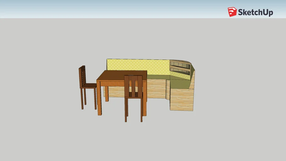 Стол со стульями sketchup