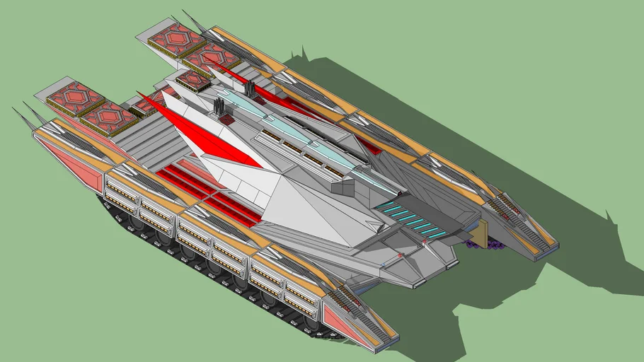 Hexiron Medium Assault Tank: Trident (For facebook fan page) | 3D Warehouse