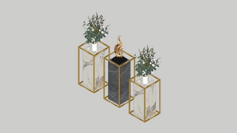 Marble and Gold Pedestal