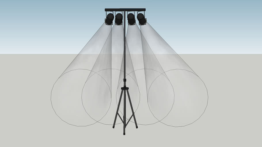 Lighting T-Stand with 4x PAR-32 Stage Dimmers w/ diffusing umbrellas (optional) - 2 available