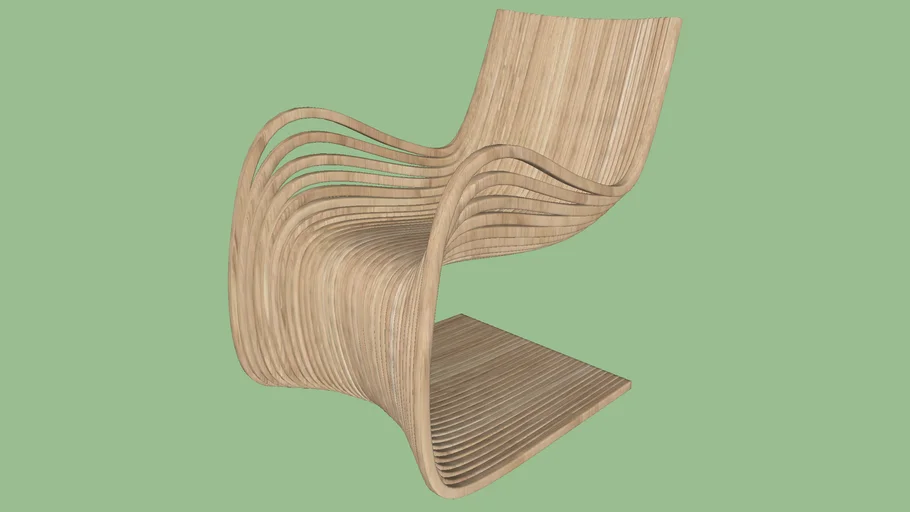 Wooden Curved Chair 3D Warehouse