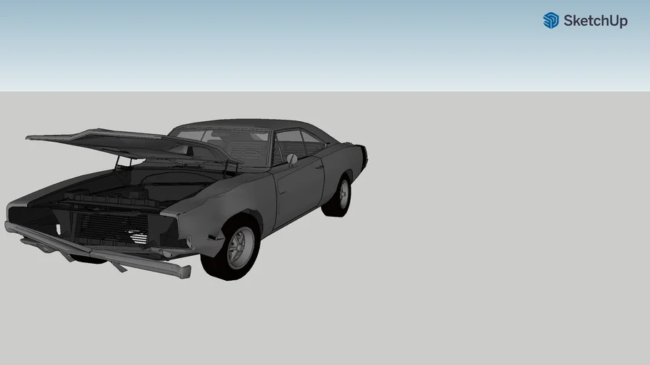 wrecked 1969 dodge charger r/t parts car | 3D Warehouse