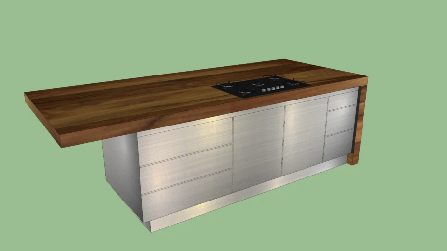 Kitchen island wood countertop