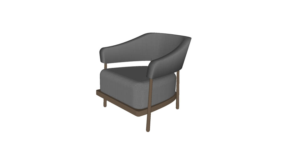 lounge chair with wooden legs 3D Warehouse