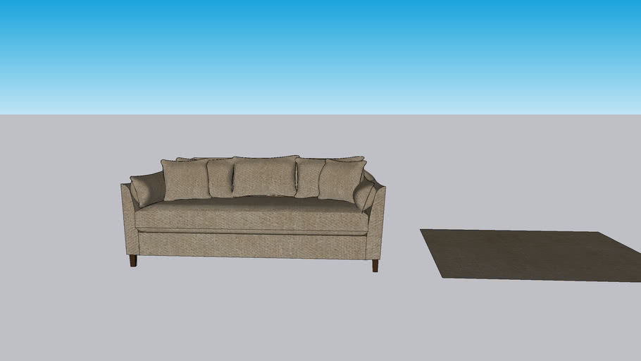 mcgee fawn velvet curved reese two person sofa look a like 3D Warehouse