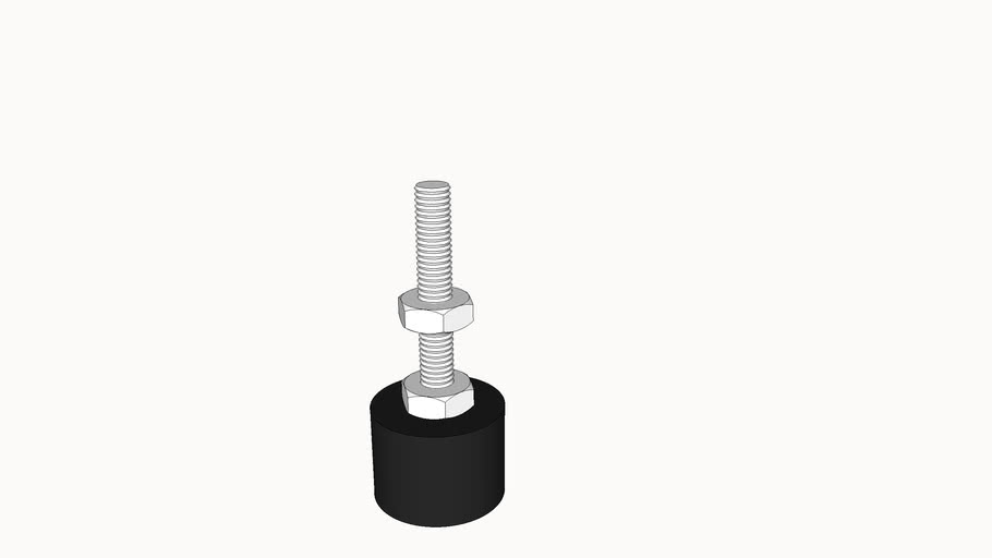 foot, rubber, 0.75in. dia. with 1032 bolt, McMasterCarr 9546K558 3D