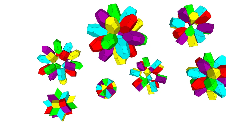 ALL POLYHEDRON ARRENGED RATIO 1,618 PHI (ICOSAHEDRAL SHAPE) (miss cube ...