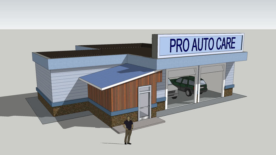 auto repair shop 3d model