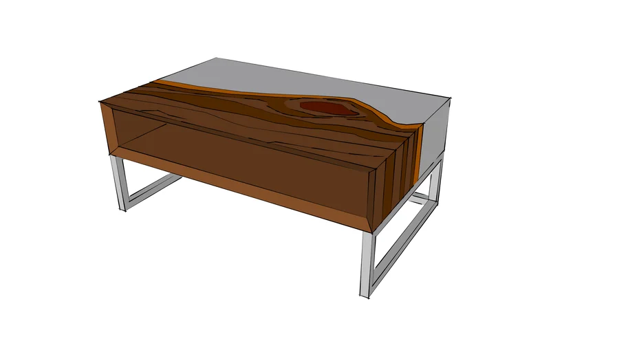 Live Edge Concrete Coffee Table 3D Warehouse