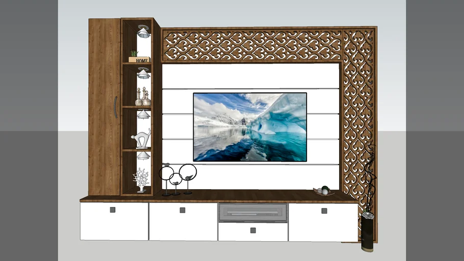 tv unit with cnc design