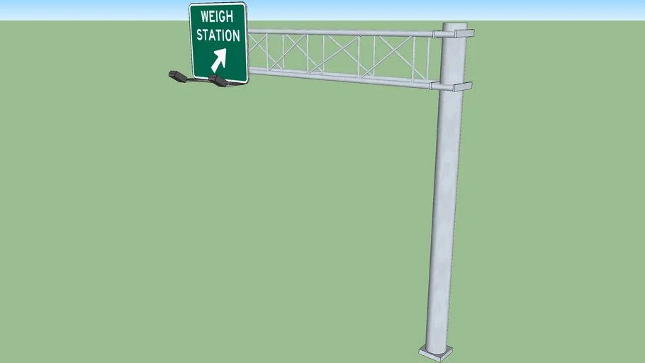 Highway sign 2: weigh station | 3D Warehouse