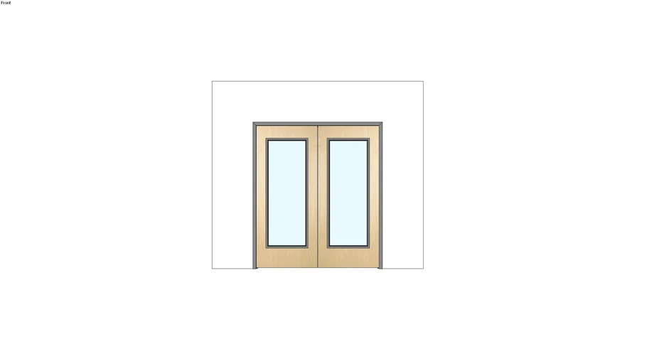 Full glass pair of wood doors (6’0” x 7’0”) in steel frame